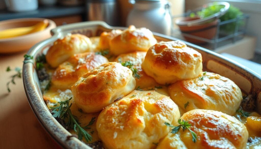 breakfast casserole with biscuits