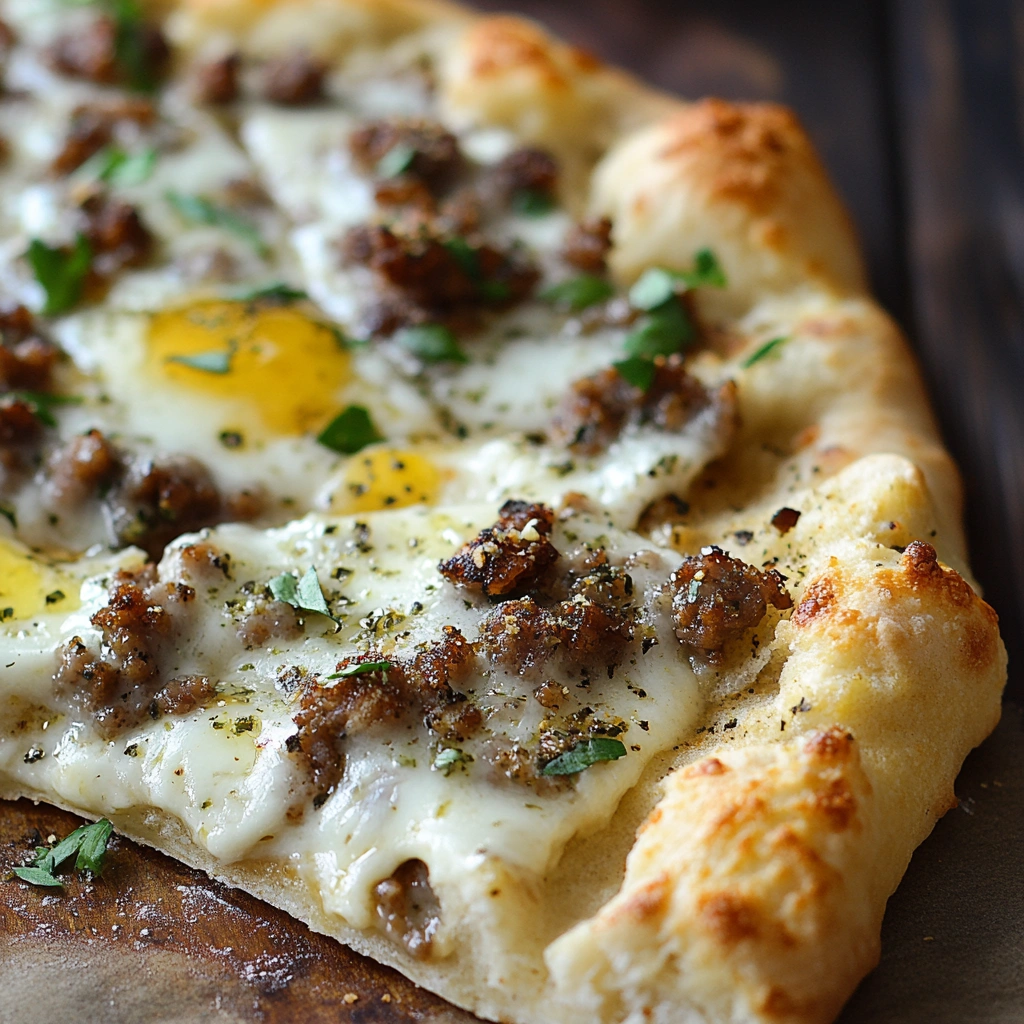 Biscuits and Sausage Gravy Breakfast Pizza