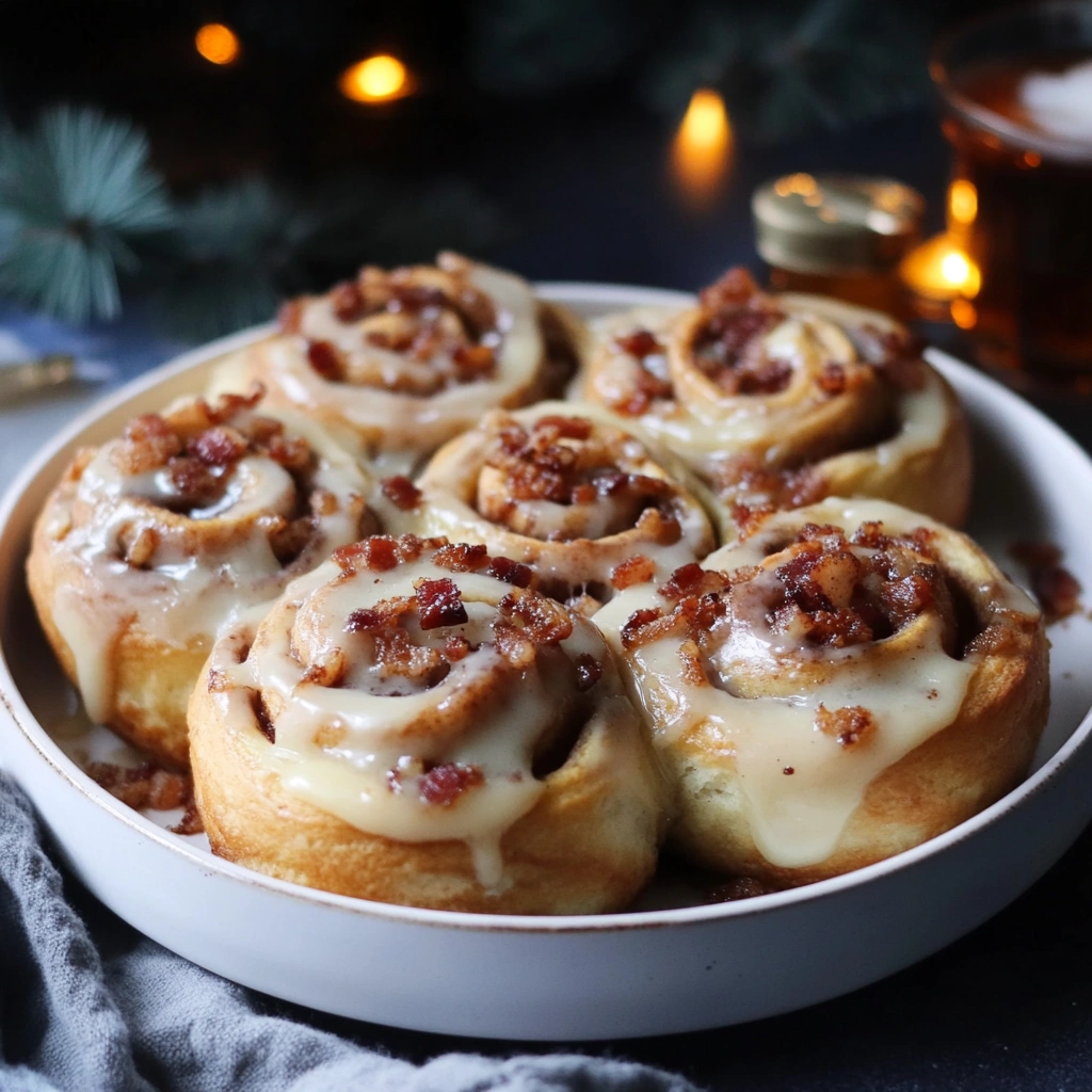 Bourbon Maple Bacon Cinnamon Rolls