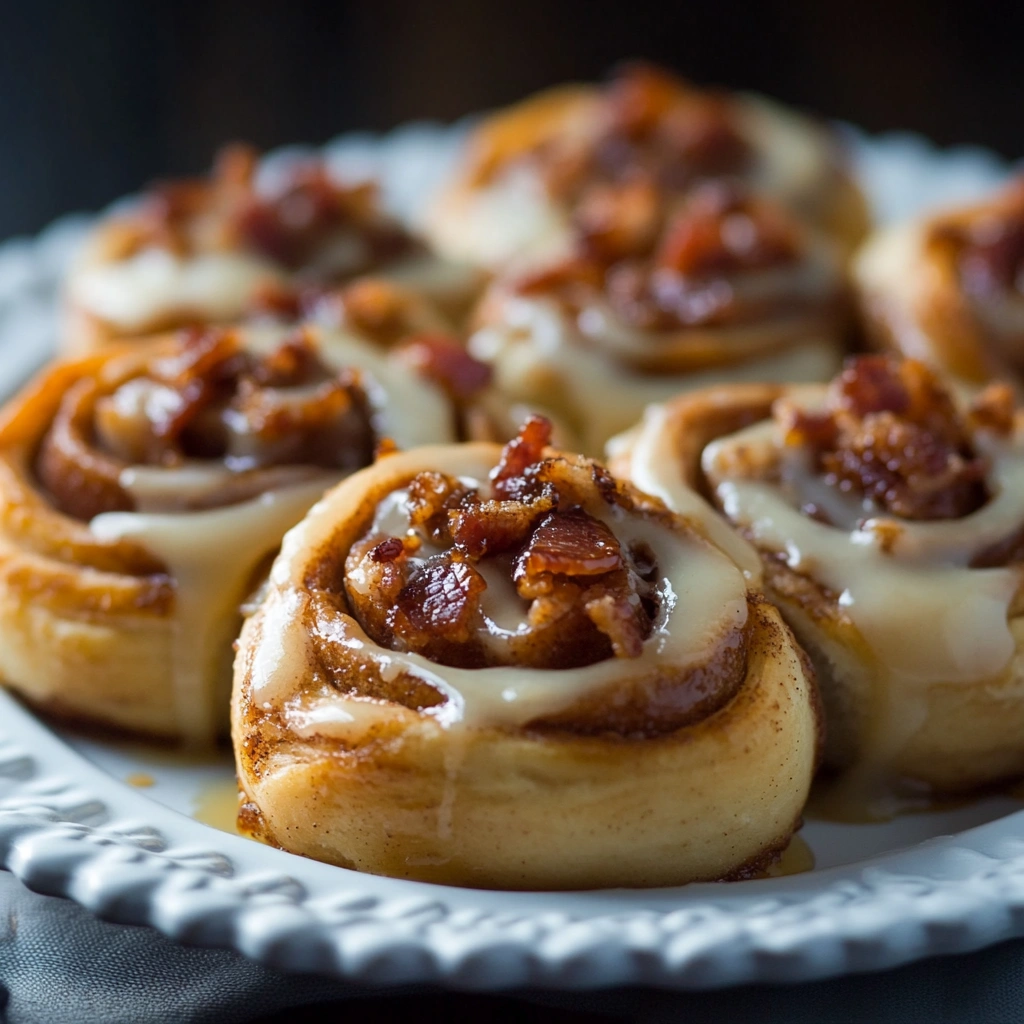 Bourbon Maple Bacon Cinnamon Rolls