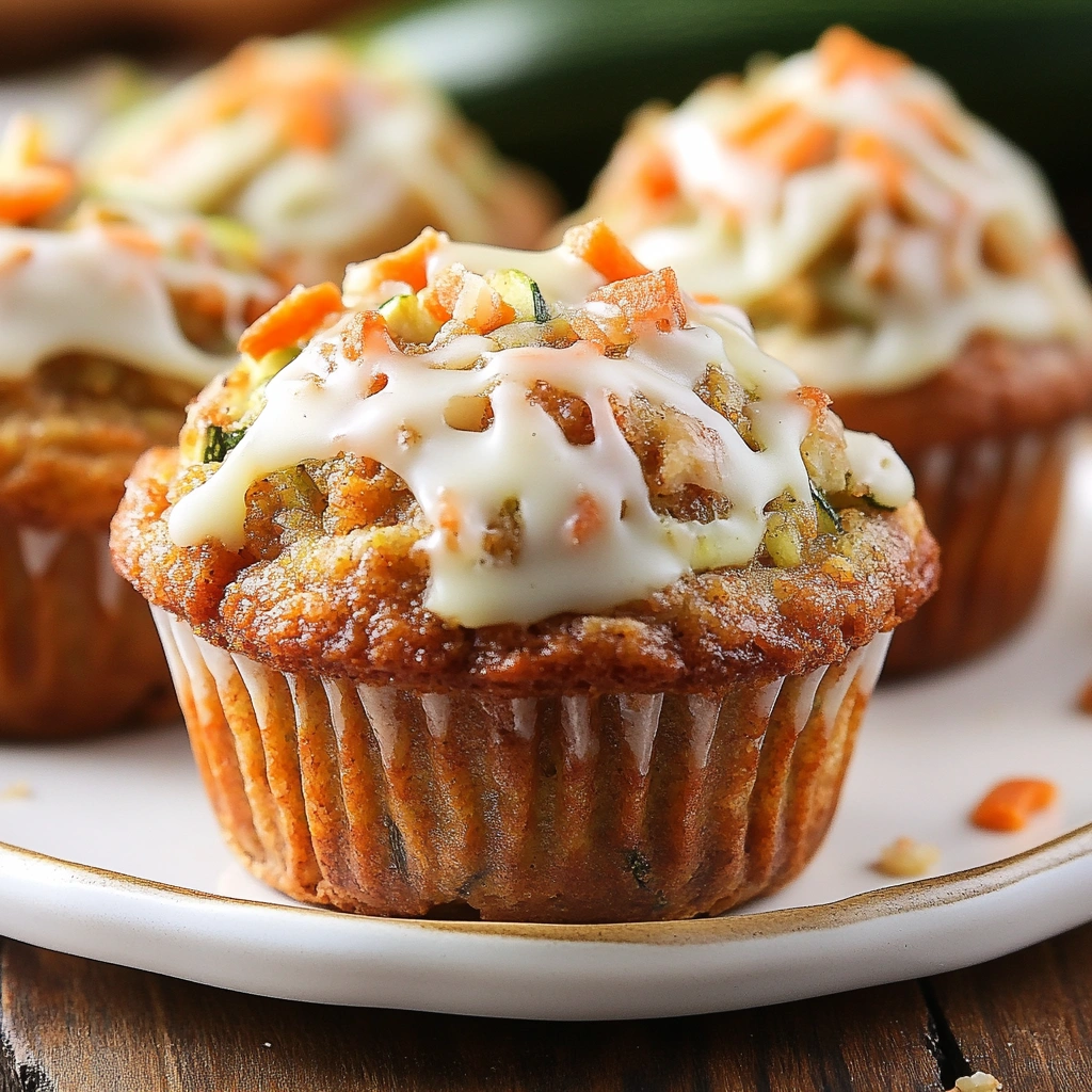 Carrot Cake Zucchini Muffins