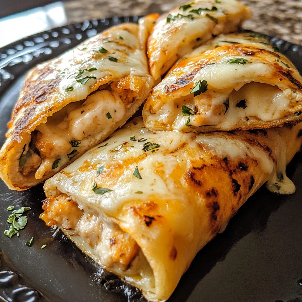 Cheesy Garlic Chicken Wraps