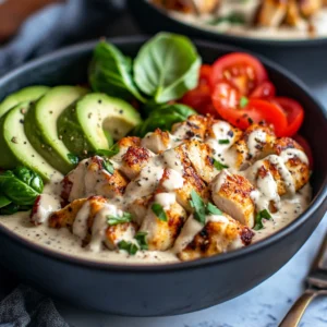 Delicious Keto Chicken Bacon Ranch Bowls