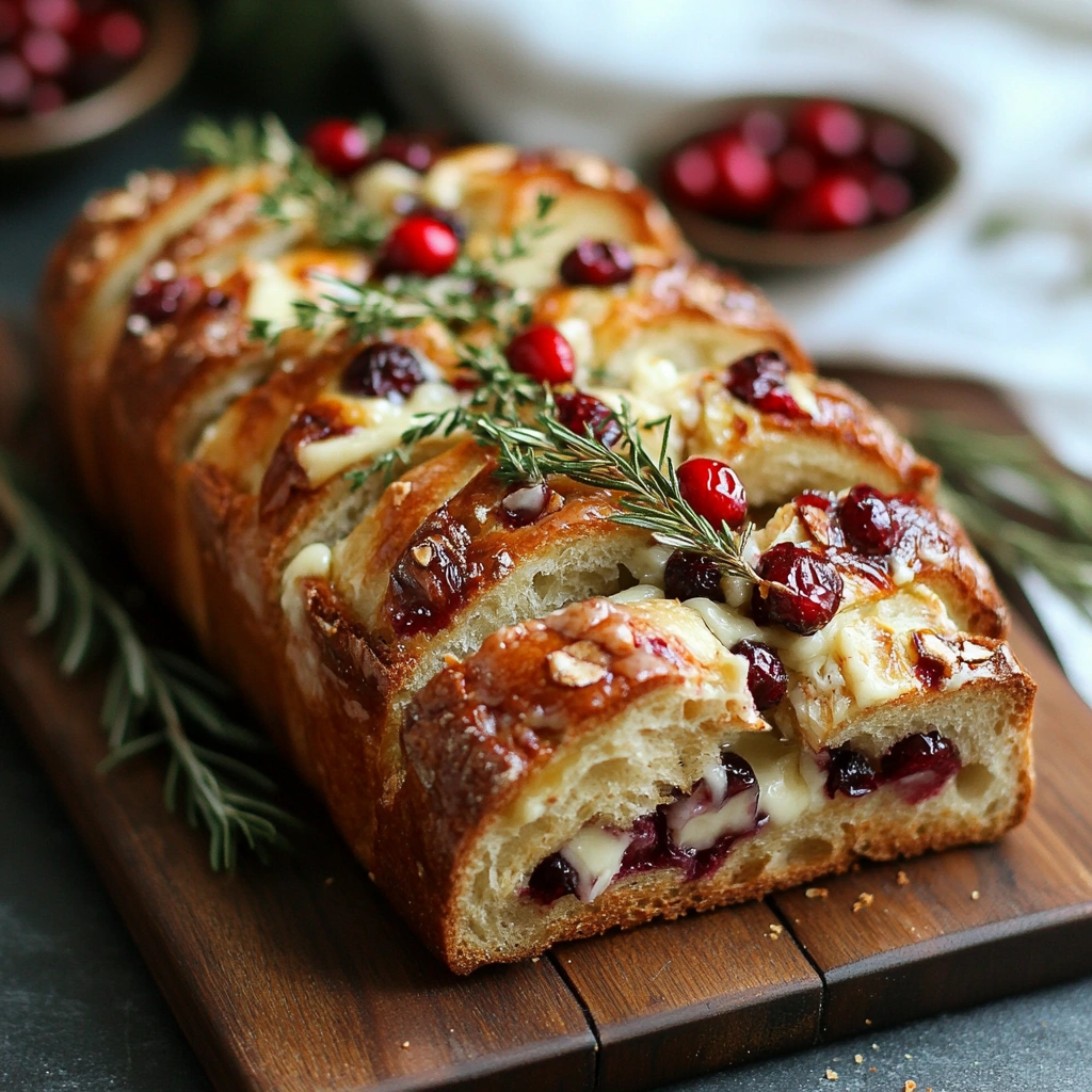 cranberry brie sourdough pull-apart bread