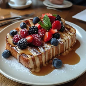 French Toast with Cinnamon and Fresh Berries