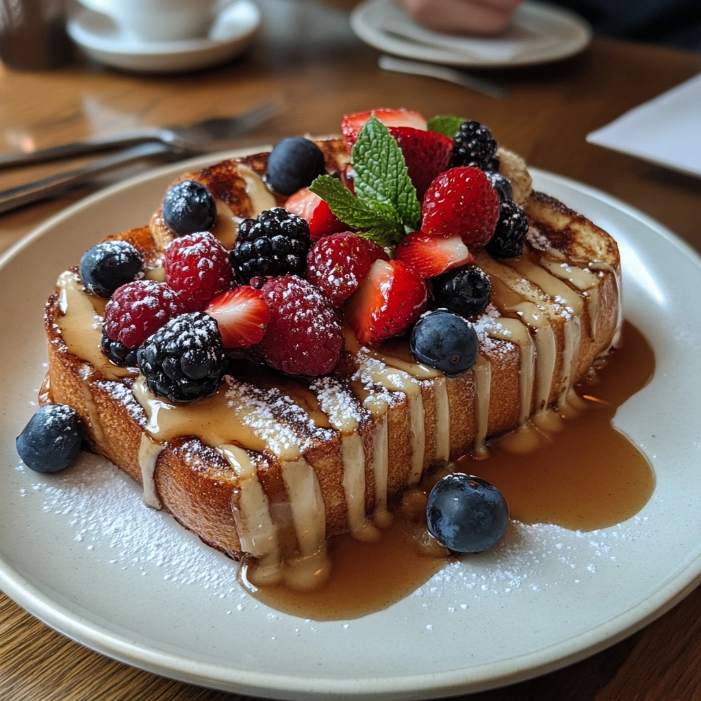 French Toast with Cinnamon and Fresh Berries