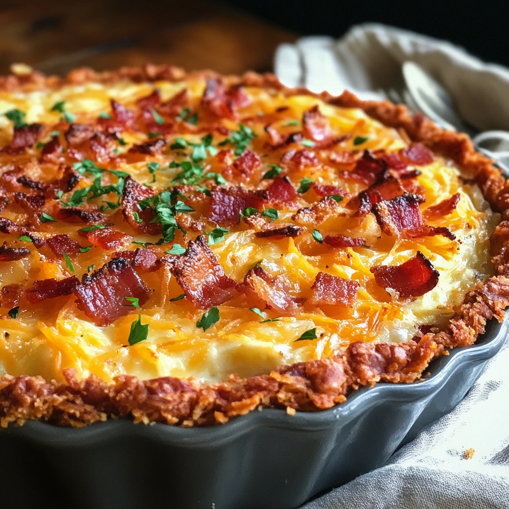 Hash Brown Crust Bacon and Cheddar Quiche