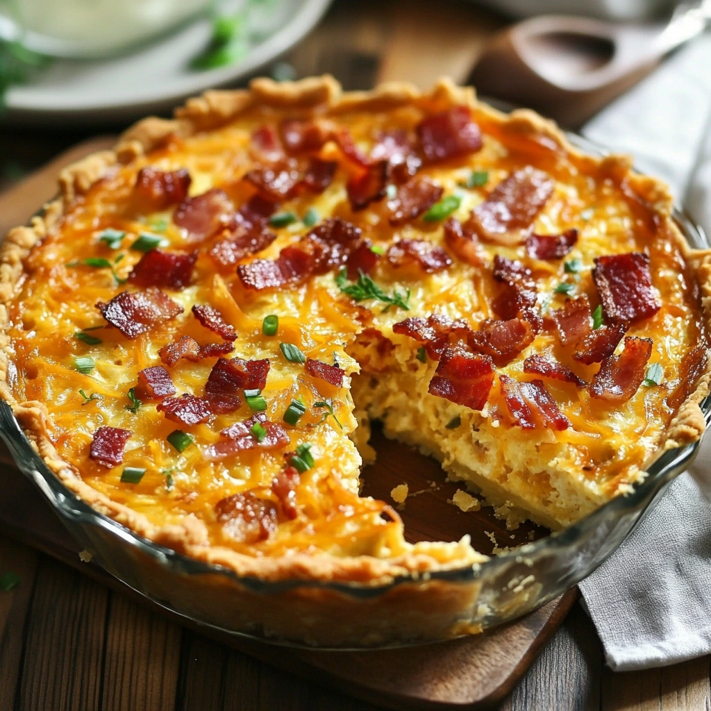 Hash Brown Crust Bacon and Cheddar Quiche