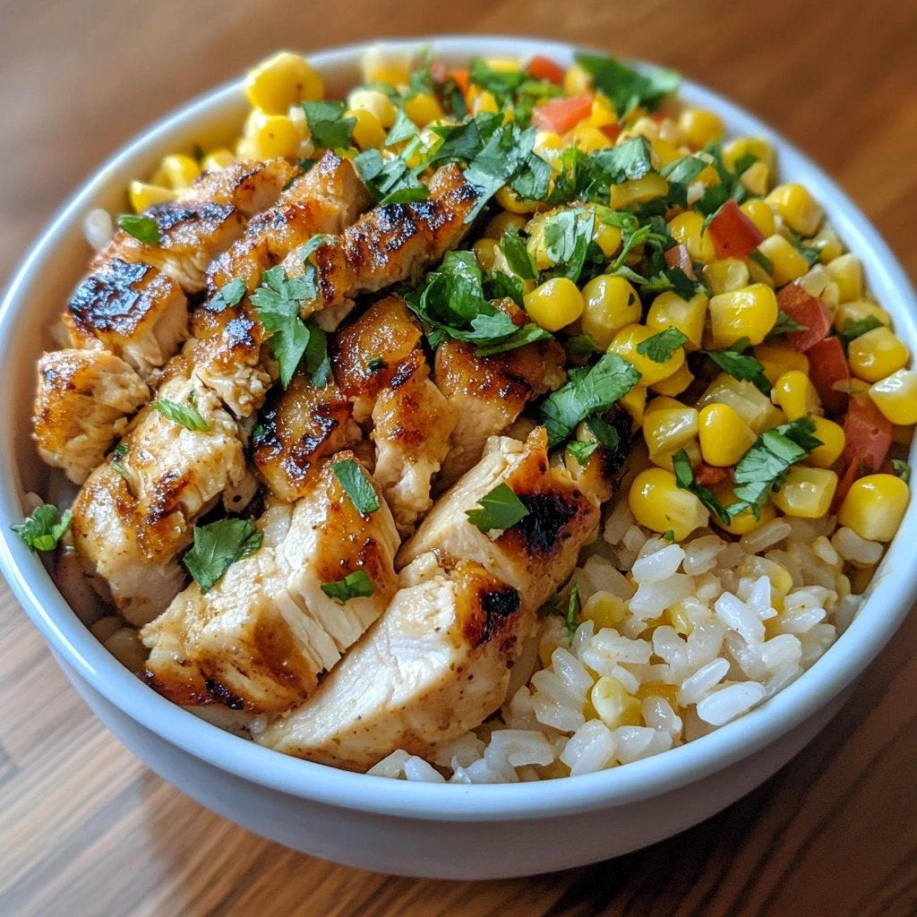 Loaded Street Corn Chicken Rice Bowl