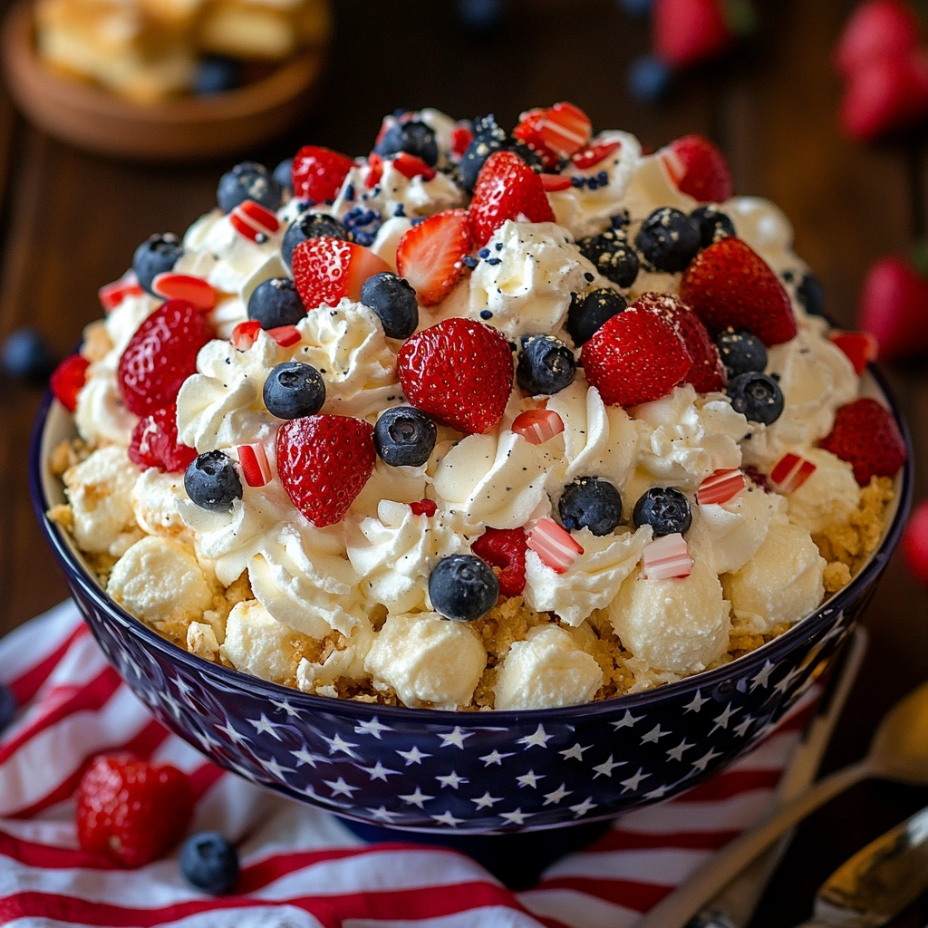 Red, White And Blue Cheesecake Salad