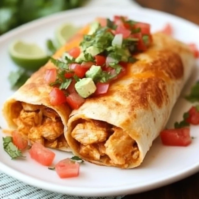  Baked chicken chimichangas