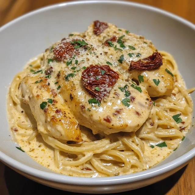 Creamy Parmesan Chicken with SunDried Tomato Sauce 