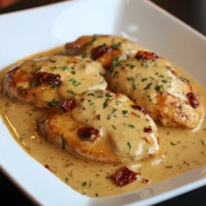 Creamy Parmesan Chicken with SunDried Tomato Sauce