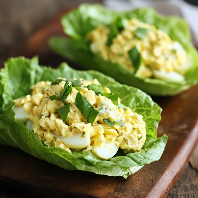 Egg salad lettuce wraps