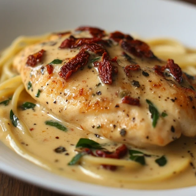 Creamy Parmesan Chicken with SunDried Tomato Sauce 