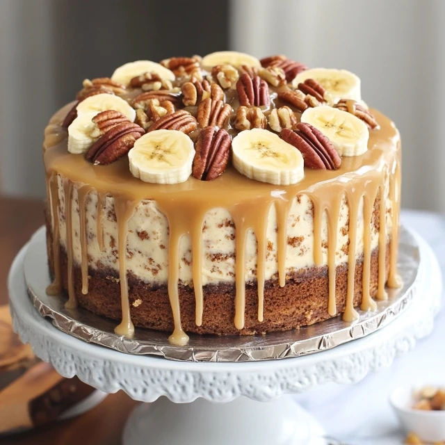  banana caramel pecan cake