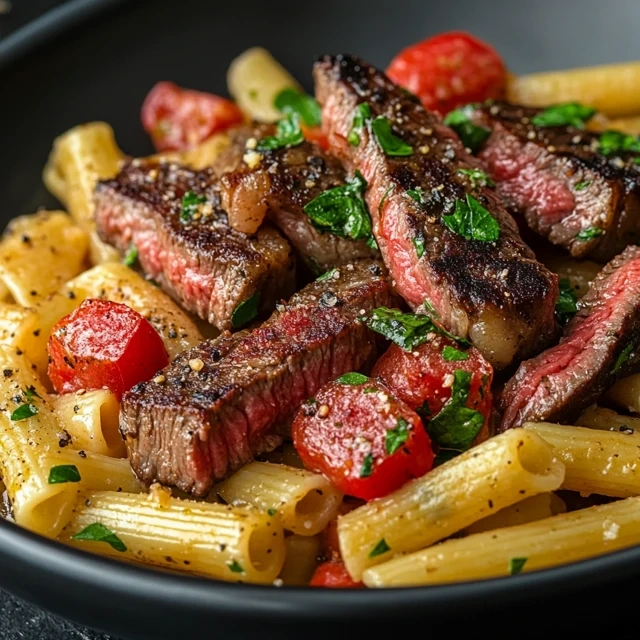 Steak and pasta recipe