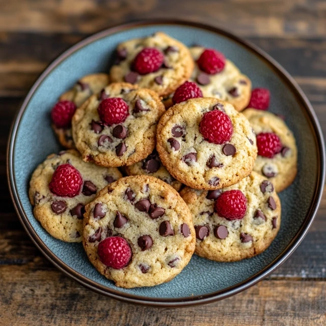 raspberry chocolate chip cookies