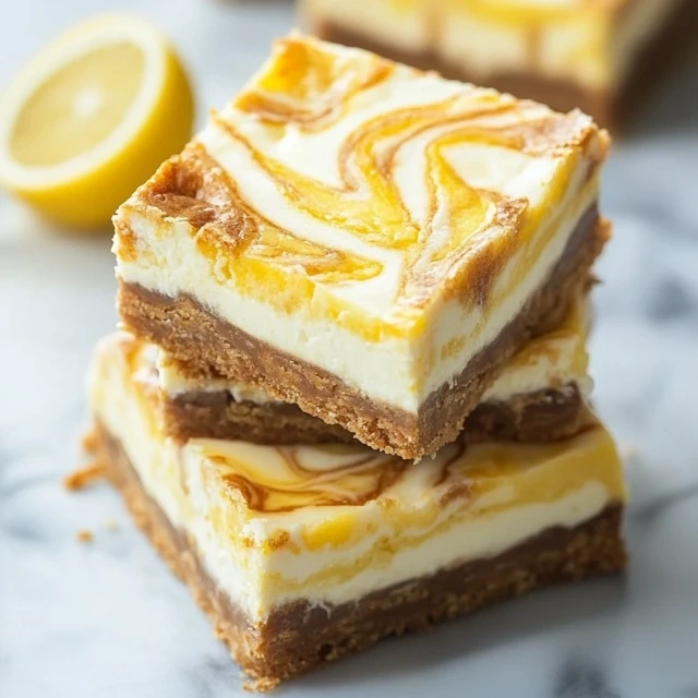 lemon marbled cheesecake bars