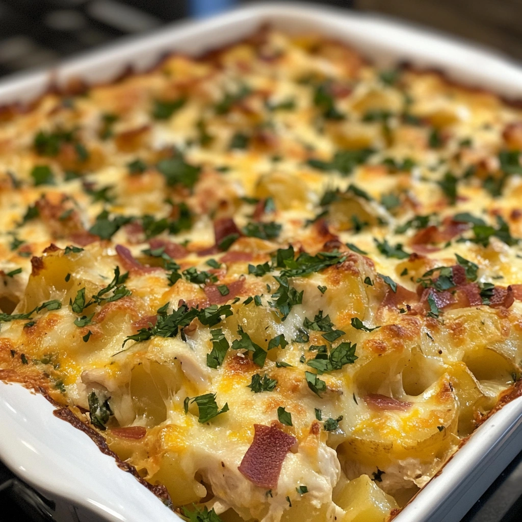 loaded potato ranch chicken casserole