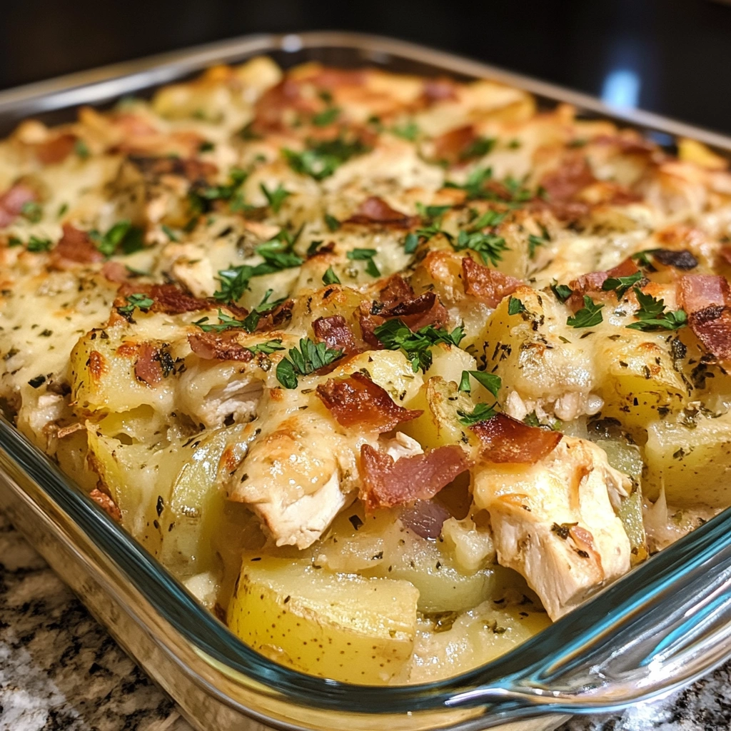 loaded potato ranch chicken casserole