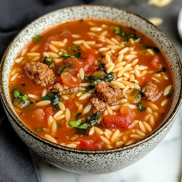 Italian Sausage Tomato Orzo Soup