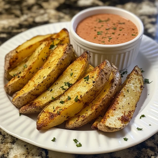 Air fried potato wedges