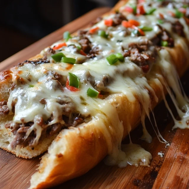 Philly Cheesesteak Cheesy Bread