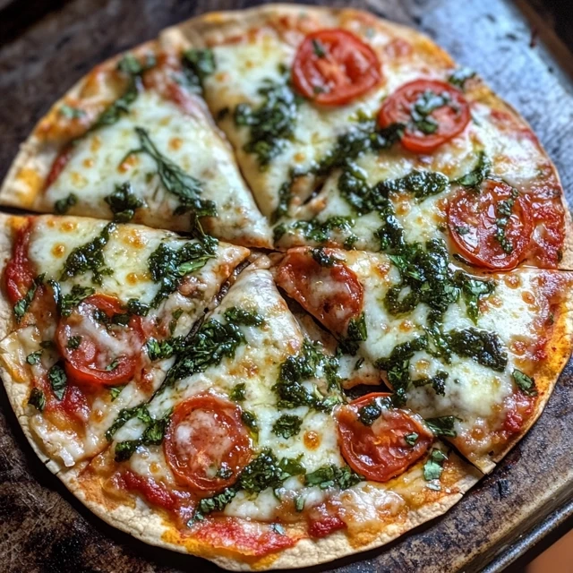 Homemade Margherita Tortilla Pizza