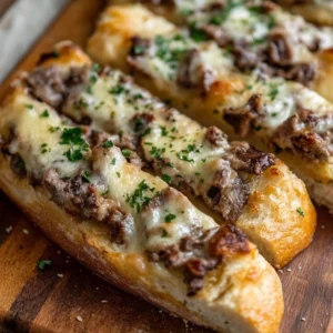 Philly Cheesesteak Cheesy Bread