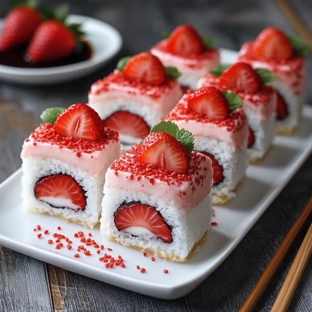 Strawberry shortcake sushi 