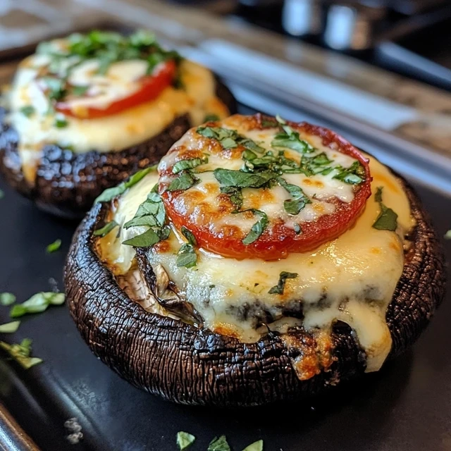 Caprese Stuffed Garlic Butter Portobellos