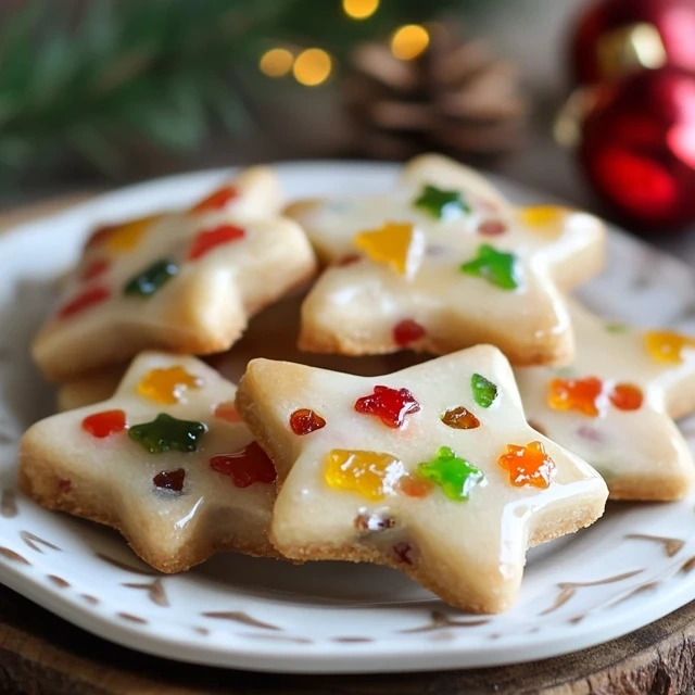 glazed fruitcake shortbread cookies