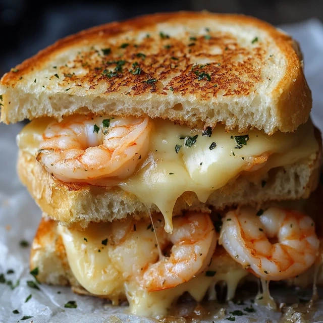 cheesy garlic bread shrimp grilled cheese