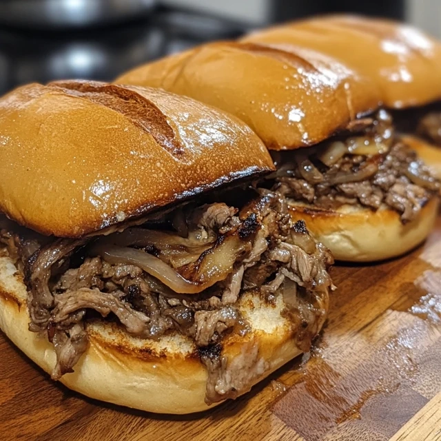 Slow Cooker French Dip Sandwiches