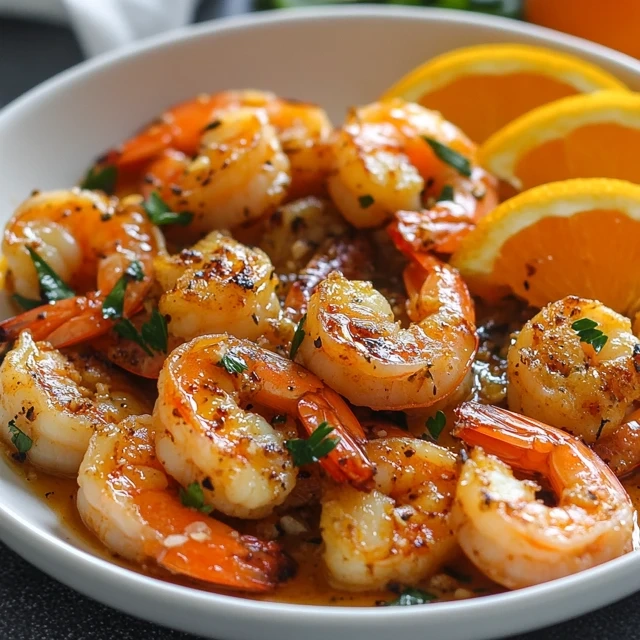 Orange Garlic Shrimp Dish