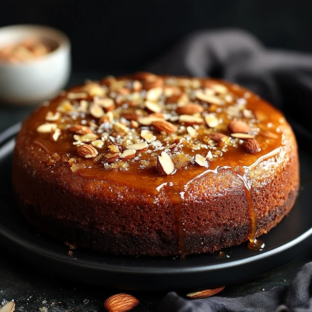 Caramel-Soaked Almond Cake