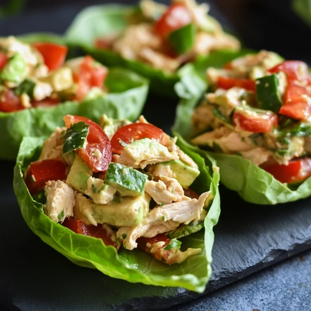 BLTA Chicken Salad Lettuce Wraps