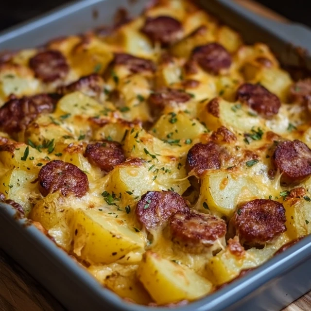 Cheese Potato and Smoked Sausage Casserole
