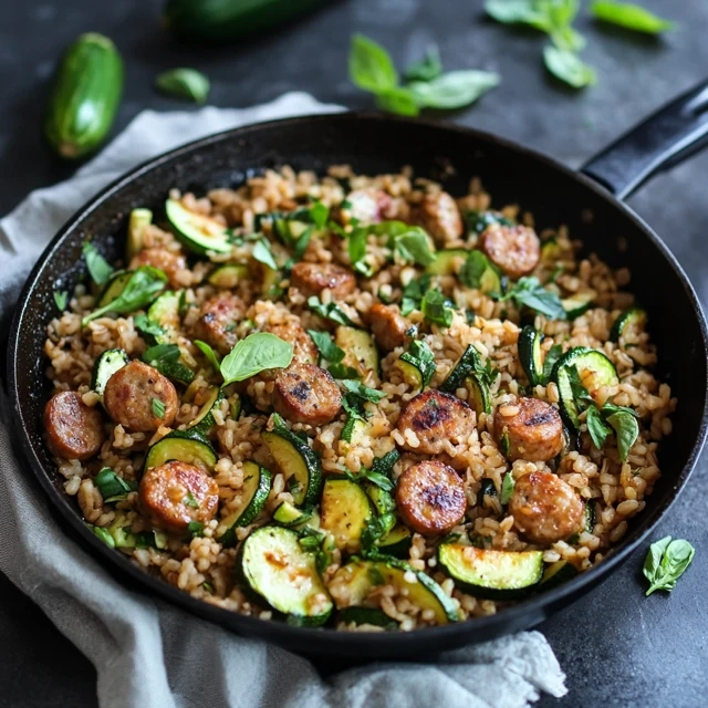 Easy Sausage Zucchini Brown Rice Skillet Recipe