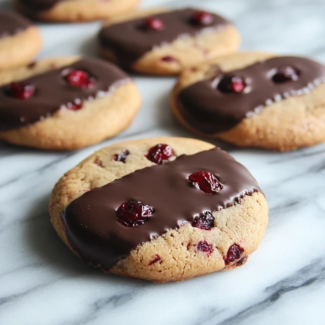 Chocolate-dipped cranberry cookies