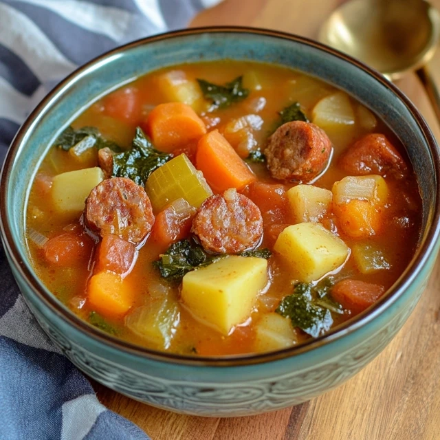 Easy Smoked Sausage and Vegetable Soup