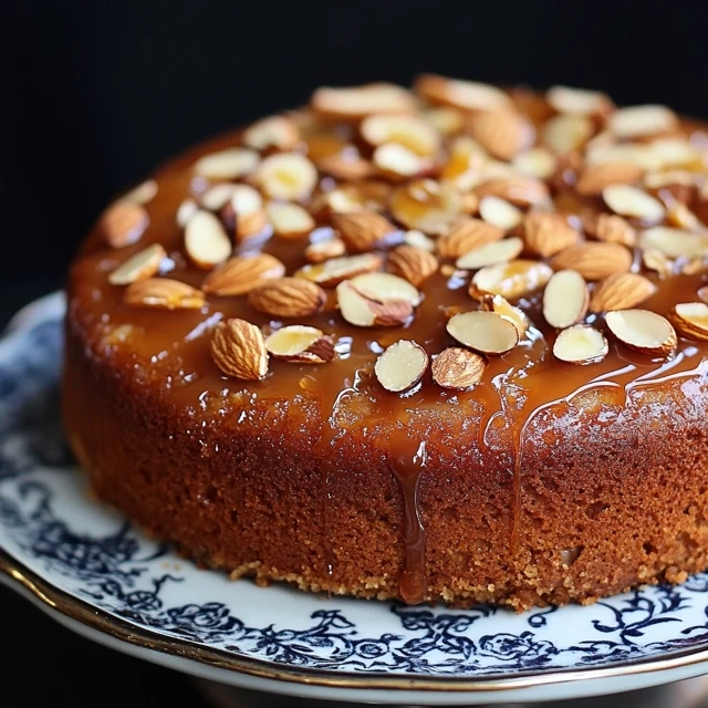 Caramel-Soaked Almond Cake