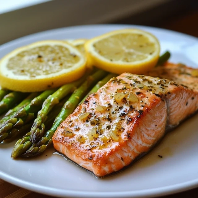 lemon garlic salmon and asparagus