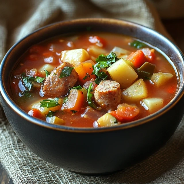 Easy Smoked Sausage and Vegetable Soup