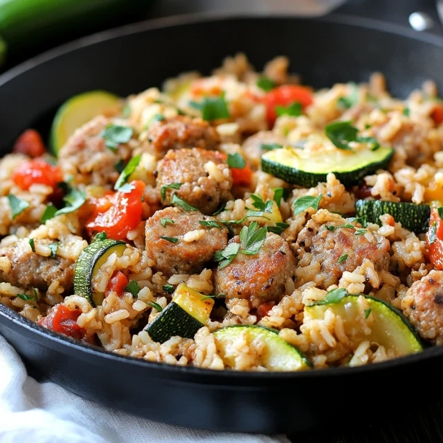 Easy Sausage Zucchini Brown Rice Skillet Recipe