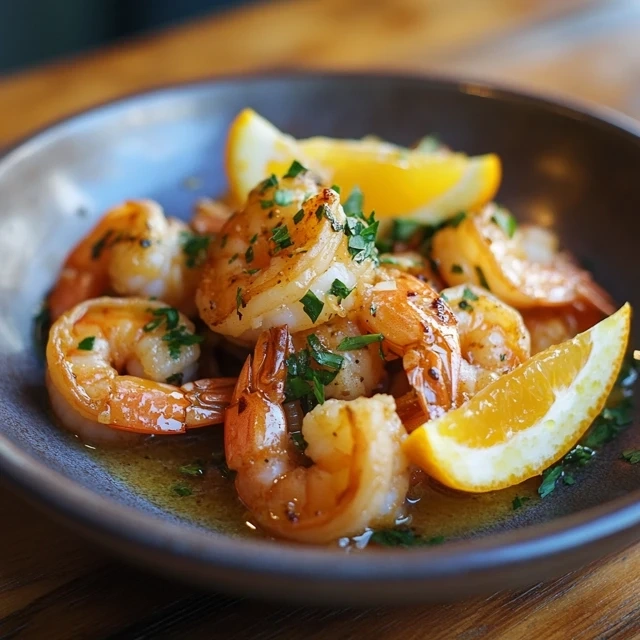 Orange Garlic Shrimp Dish