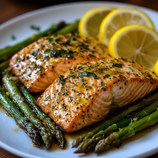 lemon garlic salmon and asparagus