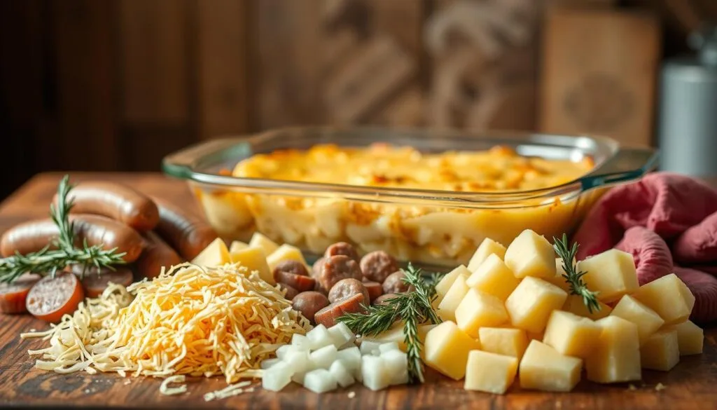 Cheese Potato and Smoked Sausage Casserole