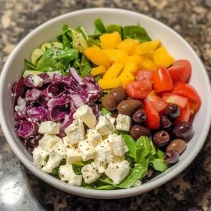 Easy Greek Salad with Feta and Olives